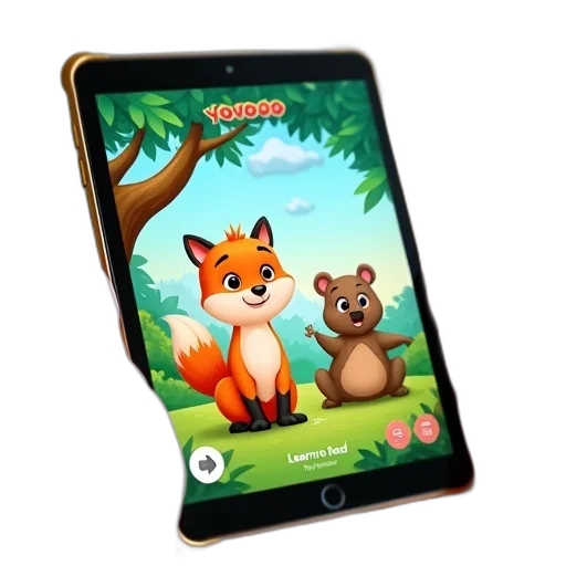 concept art, tablet, displaying, colorful transparent PNG cut-out