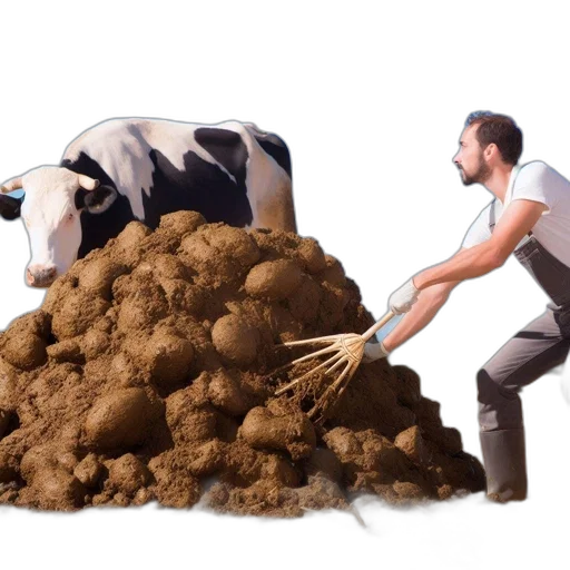 animal, farmer, bends, over transparent PNG cut-out