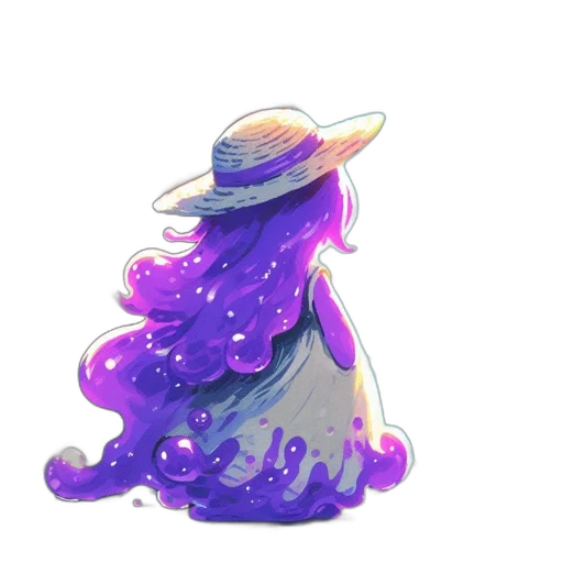 hat, dress, creature, staff transparent PNG cut-out