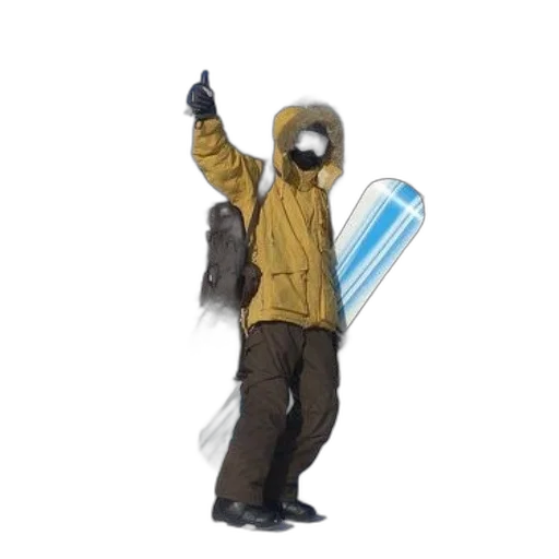 jacket, mask, bottle, staff transparent PNG cut-out