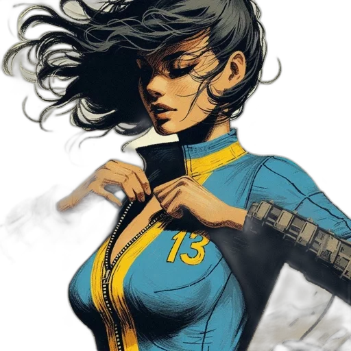 comic book art, concept art, fantasy art, cyberpunk transparent PNG cut-out