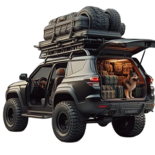 car, 3d render, concept art, photorealistic transparent PNG cut-out