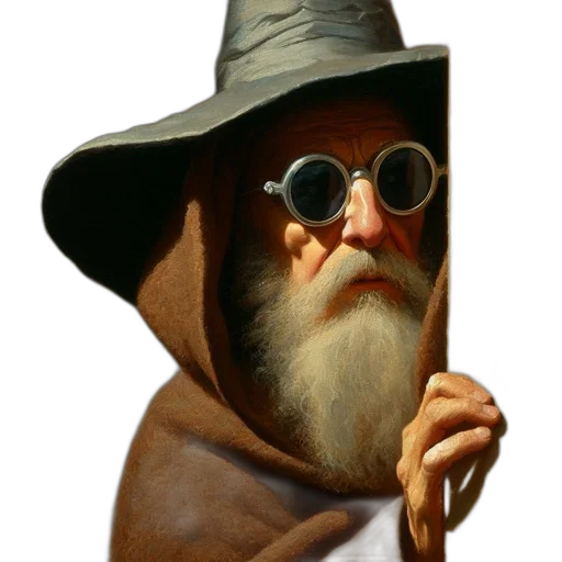 hat, staff, face, jacket transparent PNG cut-out