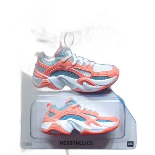 shoes, vaporwave, 3d render, photorealistic transparent PNG cut-out