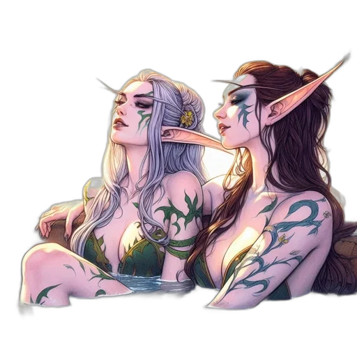 fantasy art, concept art, watercolor, comic book art transparent PNG cut-out