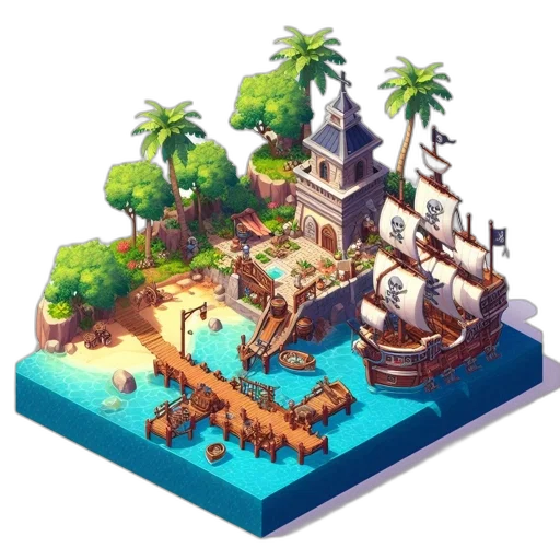 concept art, 3d render, pixel art, fantasy art transparent PNG cut-out