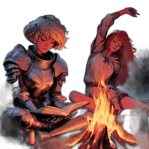 concept art, comic book art, fantasy art, fire transparent PNG cut-out