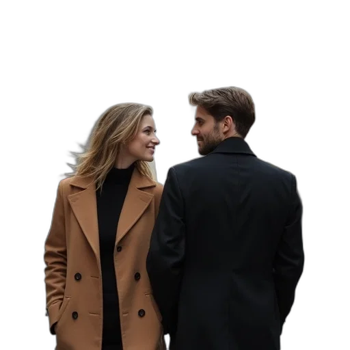 jacket, dress, staff, umbrella transparent PNG cut-out