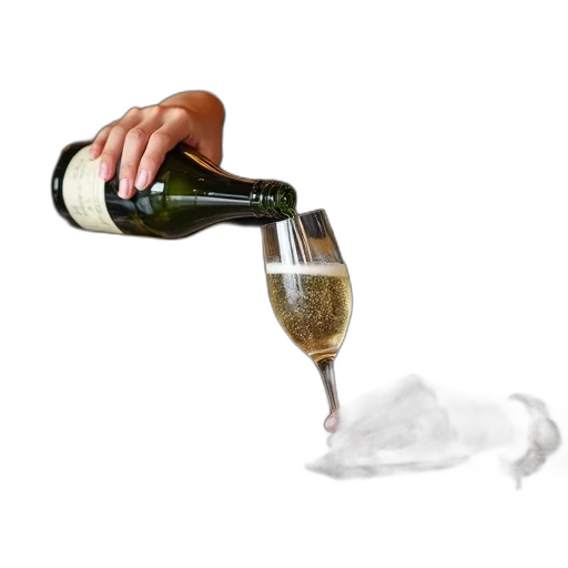 bottle, person, pouring, champagne transparent PNG cut-out