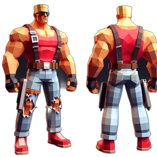 concept art, 3d render, pixel art, comic book art transparent PNG cut-out