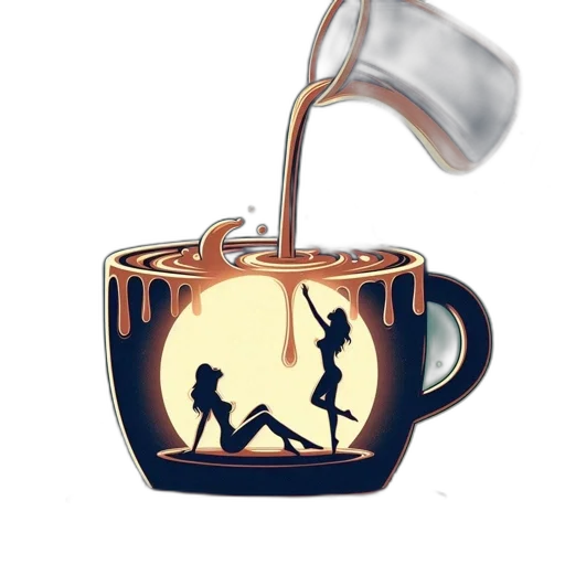 3d render, concept art, mug, filled transparent PNG cut-out