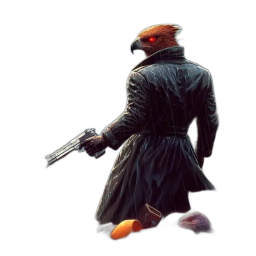 weapon, staff, jacket, animal transparent PNG cut-out