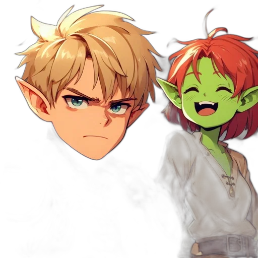 concept art, fantasy art, watercolor, pixel art transparent PNG cut-out