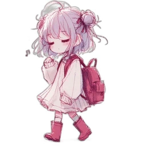 dress, creature, jacket, staff transparent PNG cut-out