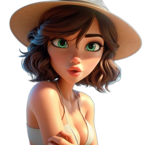 hat, face, dress, jewelry transparent PNG cut-out