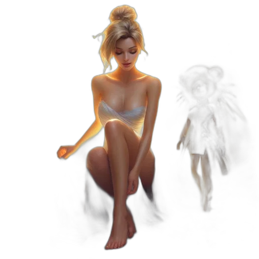 dress, creature, concept art, 3d render transparent PNG cut-out