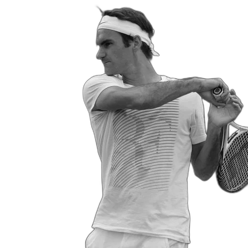 black, white, photo, tennis transparent PNG cut-out