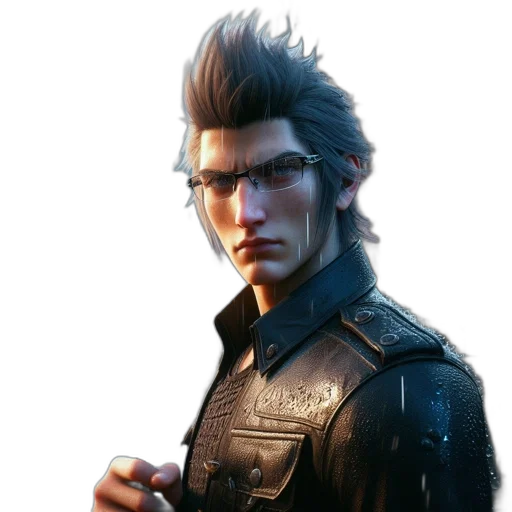 jacket, face, staff, hair transparent PNG cut-out