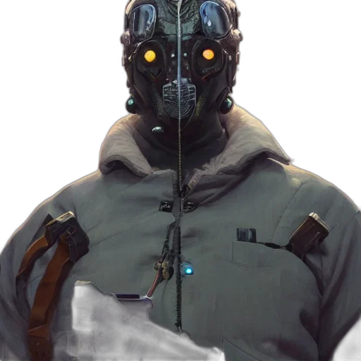 mask, jacket, robot, face transparent PNG cut-out