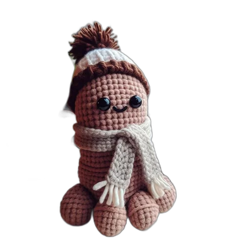 hat, 3d render, small, crocheted transparent PNG cut-out