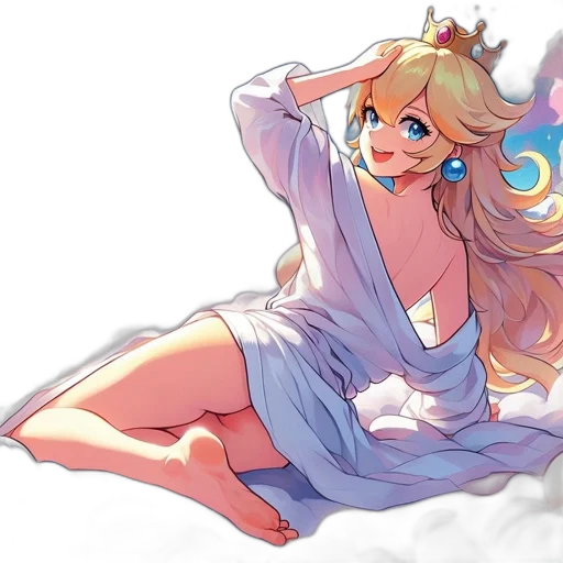 crown, dress, anime, watercolor transparent PNG cut-out