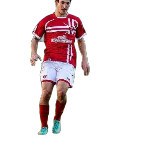 soccer, player, red, jersey transparent PNG cut-out