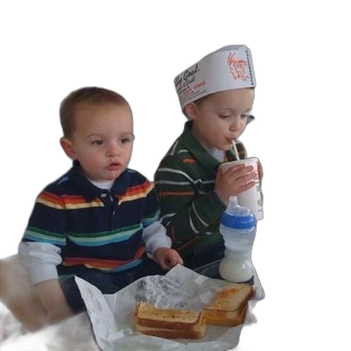 two, boys, sit, table transparent PNG cut-out