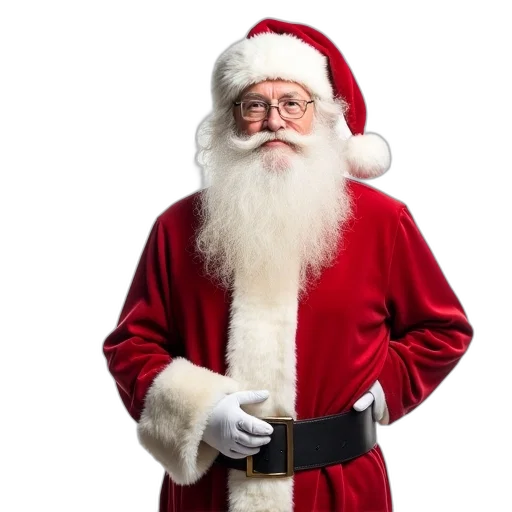 staff, santa, claus, posing transparent PNG cut-out
