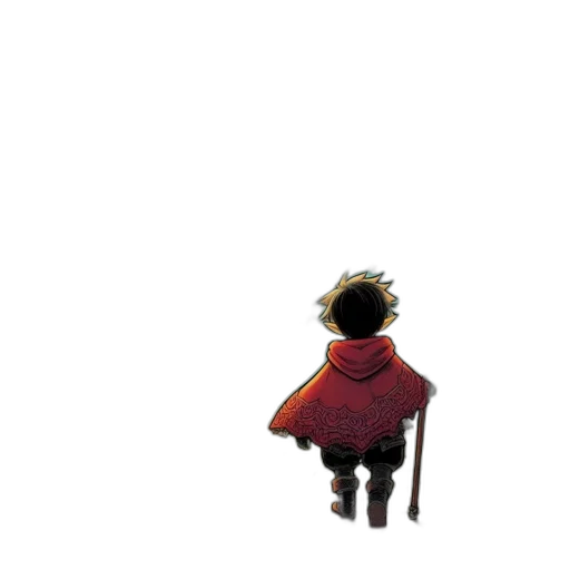 jacket, creature, weapon, staff transparent PNG cut-out