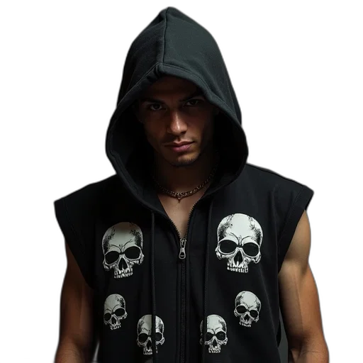 jacket, cyberpunk, young, man transparent PNG cut-out
