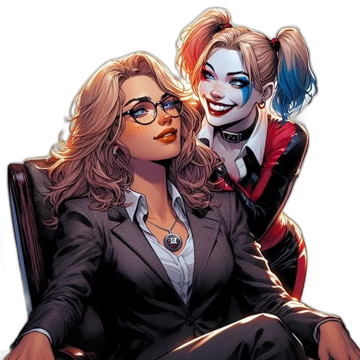 comic book art, concept art, cartoon, two transparent PNG cut-out