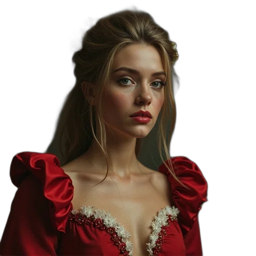 dress, crown, jewelry, face transparent PNG cut-out