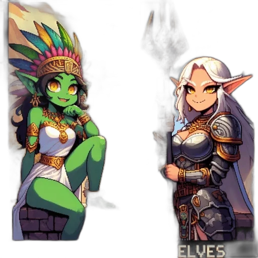 fantasy art, concept art, pixel art, comic book art transparent PNG cut-out