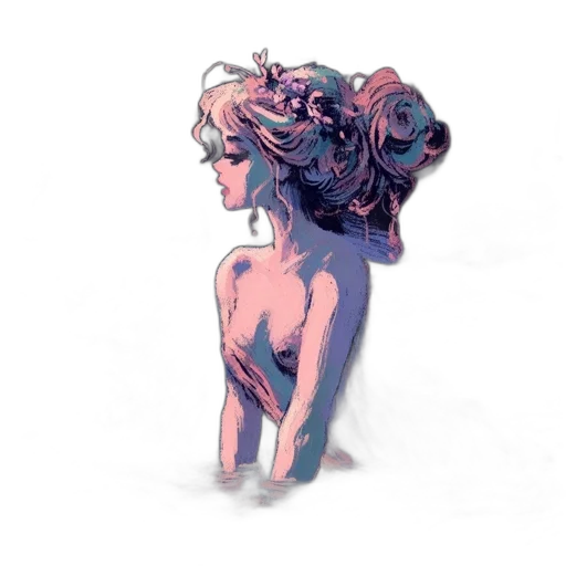 crown, dress, hair, creature transparent PNG cut-out