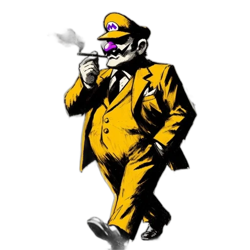 staff, jacket, mask, comic book art transparent PNG cut-out