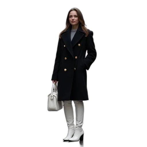 jacket, dress, shoes, staff transparent PNG cut-out