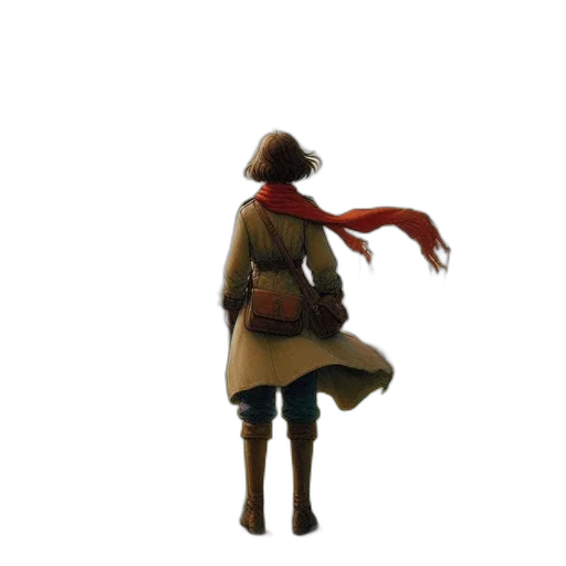 hat, staff, jacket, weapon transparent PNG cut-out
