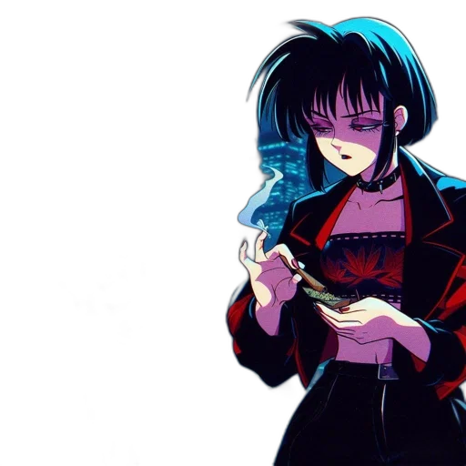 jacket, vaporwave, cyberpunk, anime transparent PNG cut-out