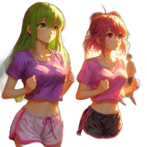dress, anime, pixel art, vaporwave transparent PNG cut-out