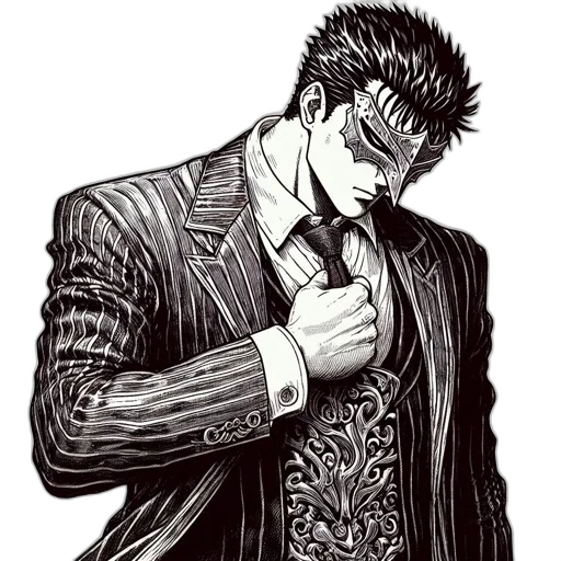 jacket, staff, comic book art, cartoon transparent PNG cut-out