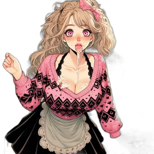 dress, staff, anime, pixel art transparent PNG cut-out