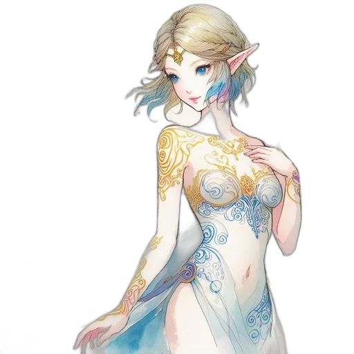 dress, crown, concept art, fantasy art transparent PNG cut-out