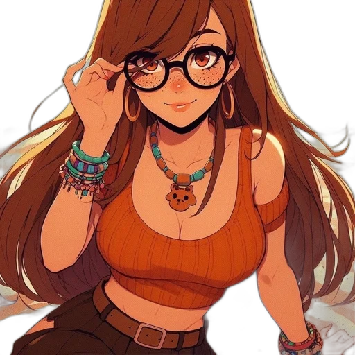 dress, jewelry, staff, face transparent PNG cut-out