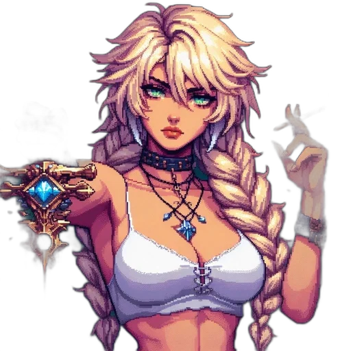 jewelry, staff, pixel art, fantasy art transparent PNG cut-out
