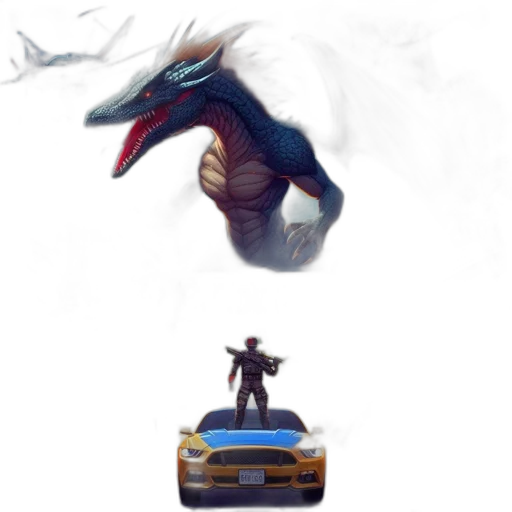 dragon, car, creature, concept art transparent PNG cut-out