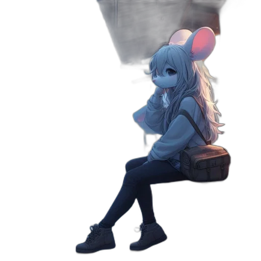 jacket, staff, creature, mask transparent PNG cut-out