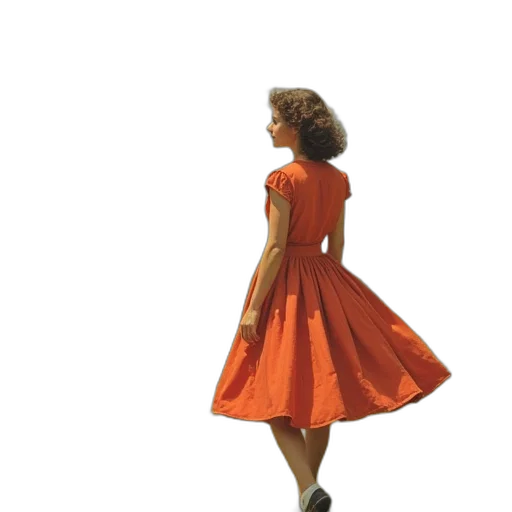 dress, staff, shoes, hair transparent PNG cut-out