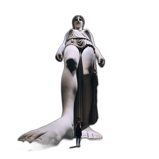 robot, dress, staff, creature transparent PNG cut-out