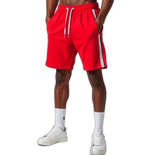 man, red, taped, jogger transparent PNG cut-out