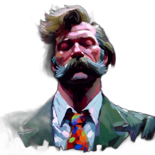 face, comic book art, concept art, photorealistic transparent PNG cut-out